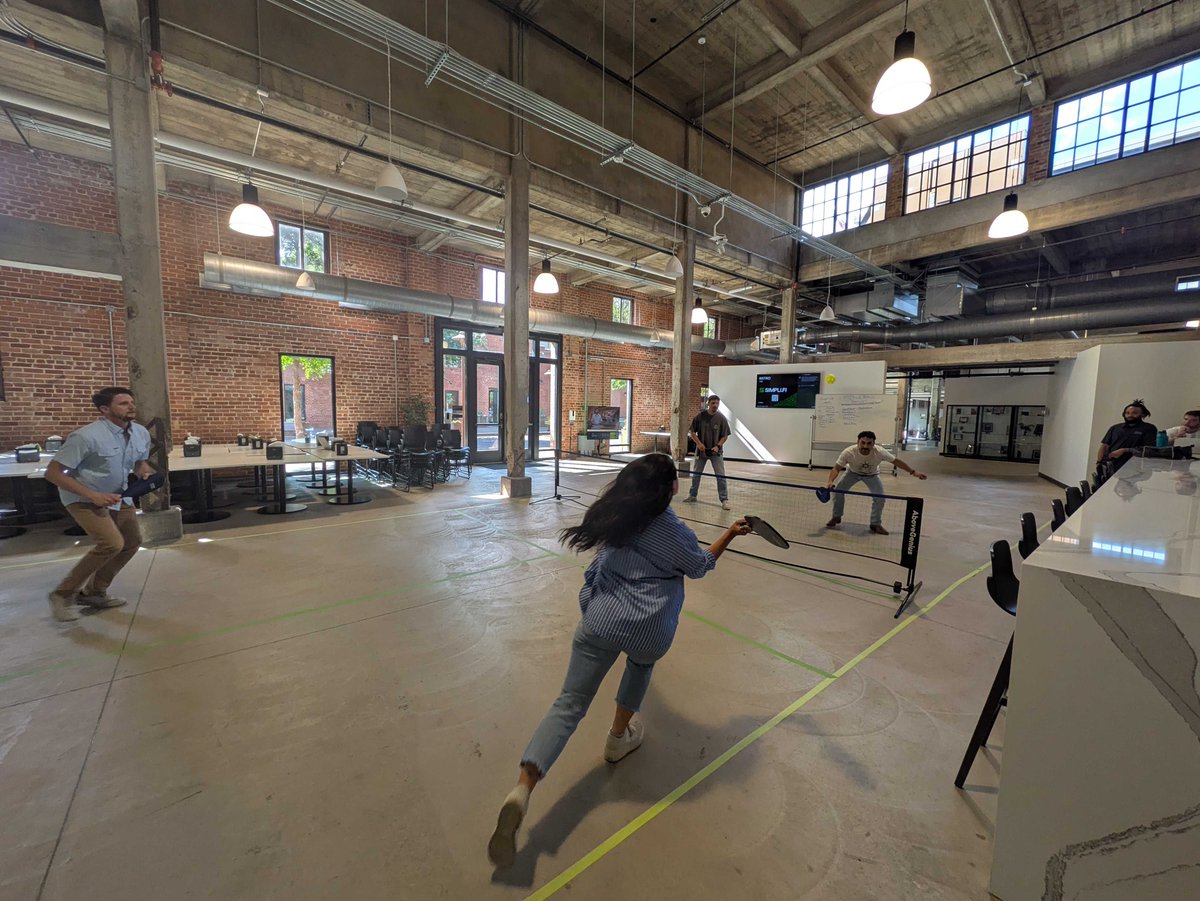 simpli_fi's tweet image. Sometimes you just have to convert your HQ bistro into a full-size pickleball court. The competition was fierce, the dinks were tactical, and the Simpli․fi spirit was on full display!

 #Pickleball #OfficeGames #TeamBuilding #WorkplaceFun #PickleballLife