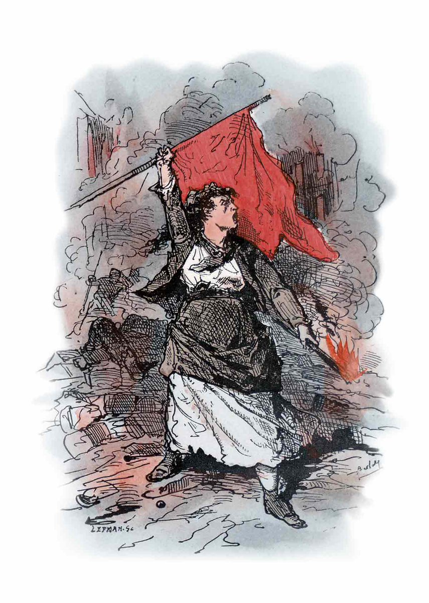 En 1871, la bandera roja se convertió en símbolo de la Comuna y ondeó en la fachada del Ayuntamiento de París. El periódico "Le Père Duchêne" exclamó entonces: "¡La bandera roja! La bandera de la República como la quiere el pueblo".