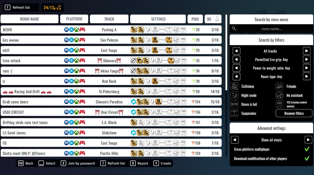 2.28.0アップデートが来たばっかりですが
早速次のアップデート内容が公開されてました
内容としては
新たな車2台
ロビーリストが現在部屋を地域別に分割してますがリストに統合されるようになりピンインジケーターを追加し、部屋はそれに応じて並べ替えられます。
 #carx