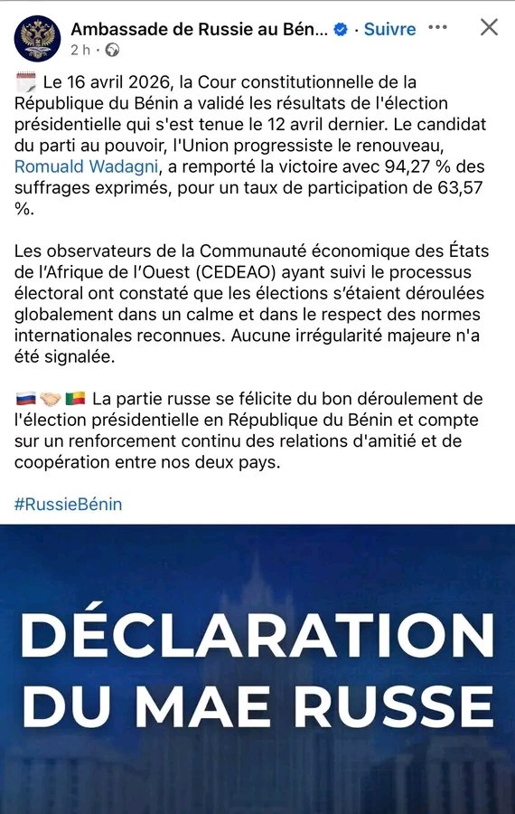 TomLope95565011's tweet image. #BENIN

La Russie félicite le Bénin !

Coup d'état échoué, Kemi Seba arrêté, c'est normal qu'elle se rallie !