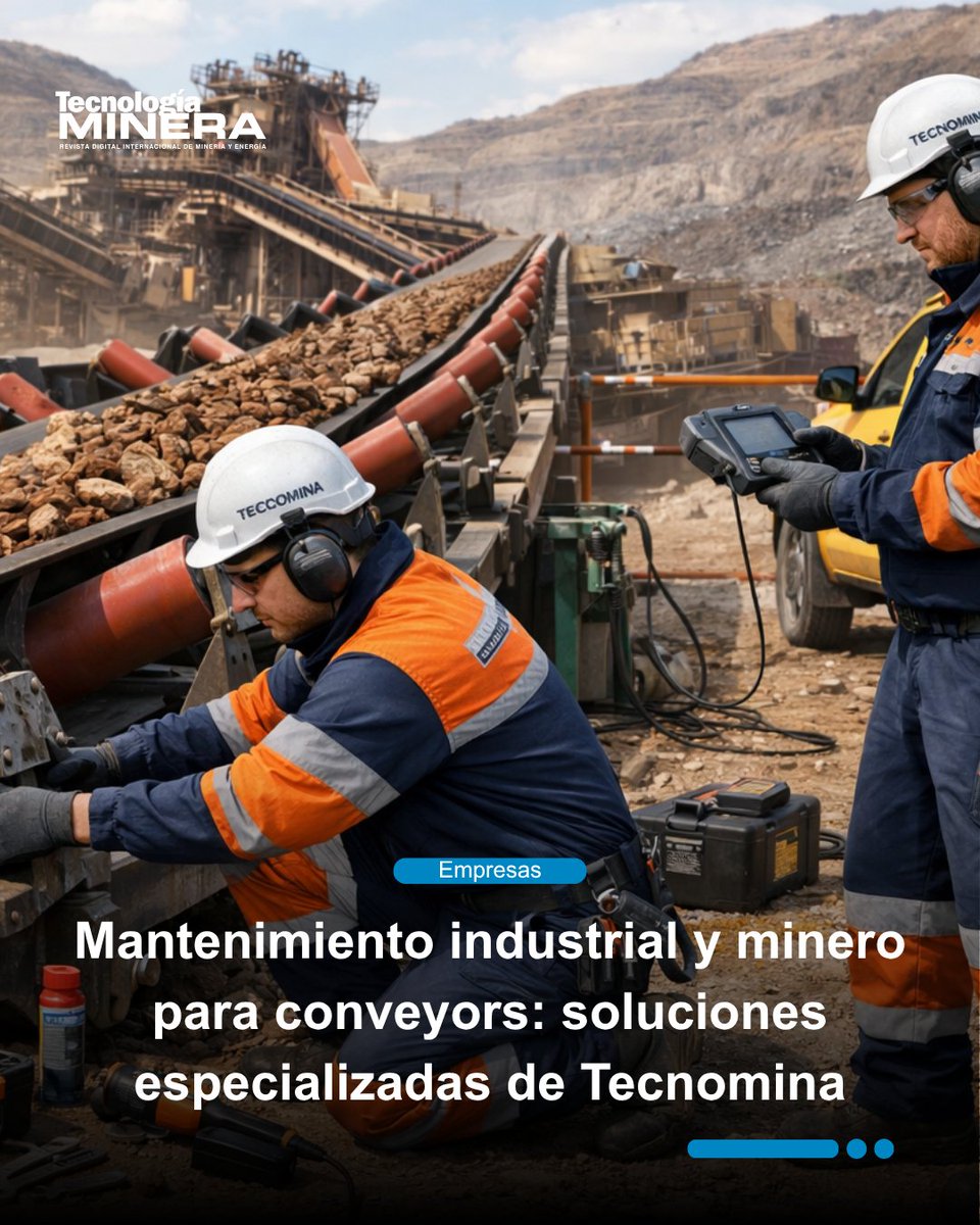 📌  Tecnomina ofrece mantenimiento preventivo y contratos de servicio para sistemas de transporte de minerales y agregados, optimizando la confiabilidad operativa en operaciones mineras.

👉 Conoce más aquí:  acortar.link/TW9DX8