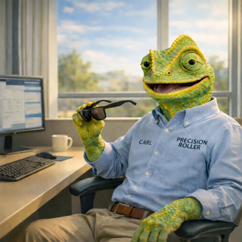 PrecisionRoller's tweet photo. Almost checked out, but still clocked in 😎☀️
Carl’s got one eye on the screen… and the other on the weekend. #FridayVibes https://t.co/gtynogbE0W