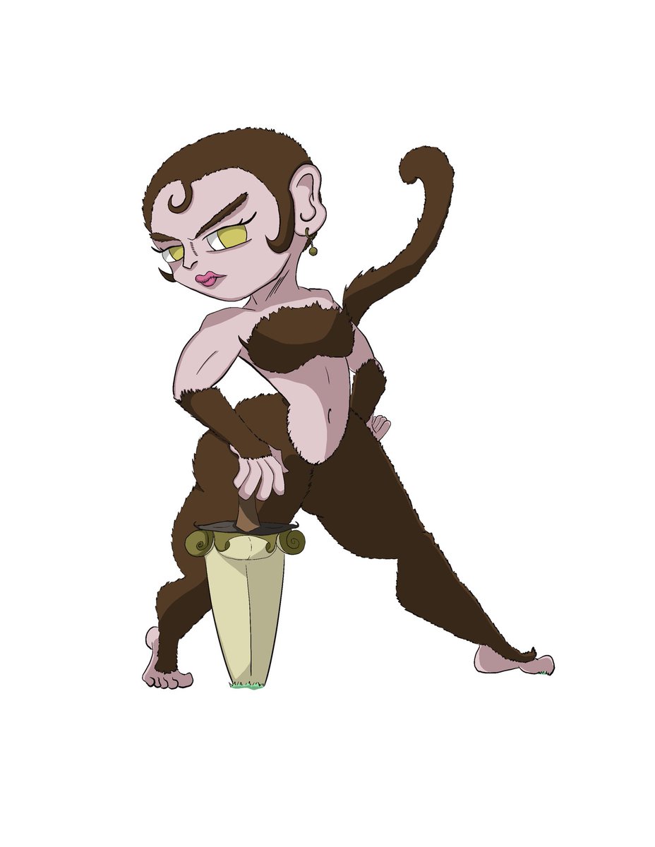 Kowhdee's tweet photo. Monkey girl 

#furry #anthro #procreate #art https://t.co/TaBFJ8k7J6
