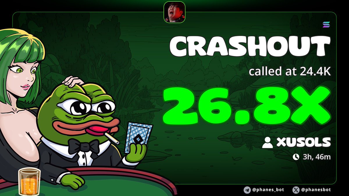 Xusolsol's tweet photo. $CRASHOUT Bullish candles 🔥
Next stop 1M floor next leg 🎉🎉

Early entry in my TG ( 24k >> 722k) 
26X PROFIT good gains 💰💰
If you trade memecoin i recommend my Tg 

An initial entry of $200 from my call yielded a return of $5,400

Join Tg here👉  https://t.co/gx0PigyWRY https://t.co/u61LYdKntn