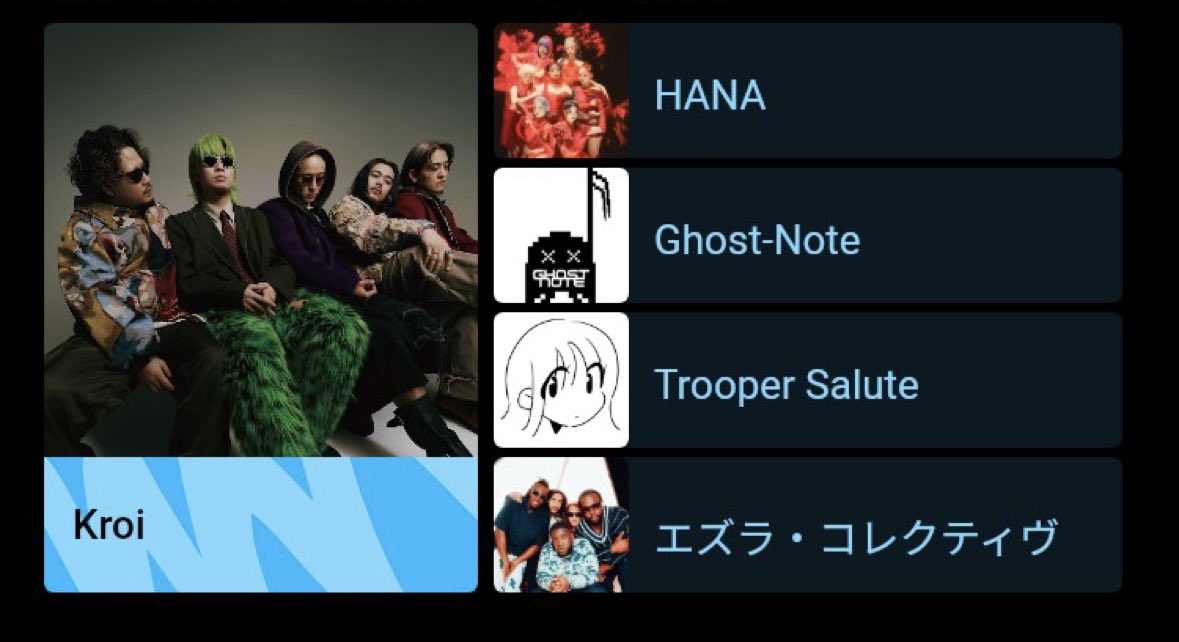 kimidori_14kaku's tweet photo. 2026 12月〜2月
冬のハイライト
#Kroi
#HANA
#GhostNote
#TrooperSalute
#EzraCollective https://t.co/dCTrW7ykXm