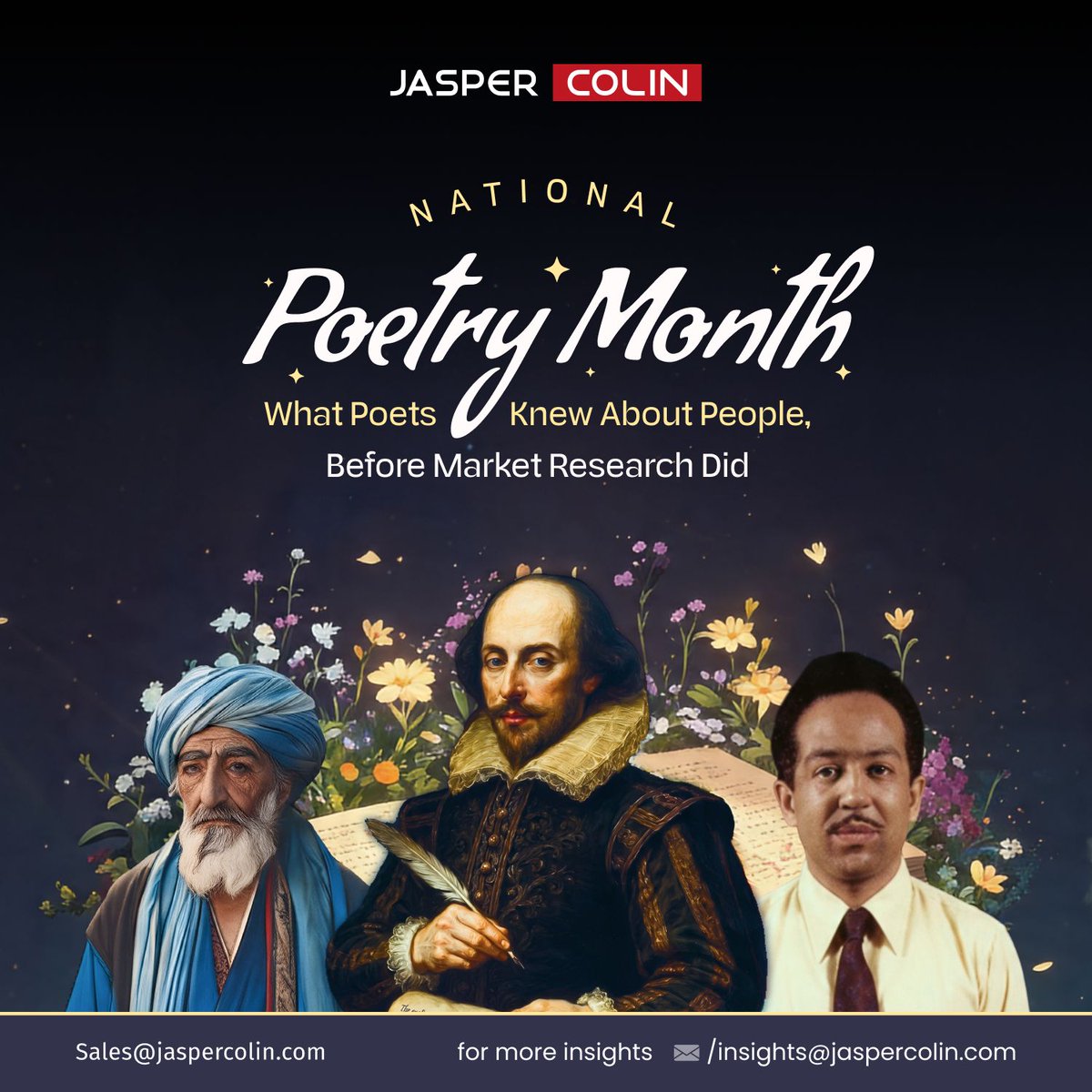jaspercolin_res's tweet image. Happy Poetry Month- celebrating the poets who understood people long before we learned to measure them.

This National Poetry Month, we’re reminded that insight didn’t begin with data.

#NationalPoetryMonth #PoetryMeetsData #MarketResearch #ConsumerInsights #JasperColin