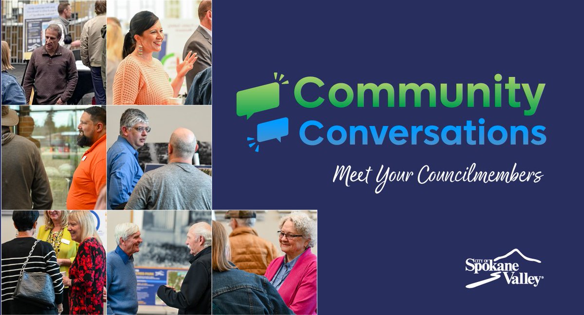 CityofSV's tweet photo. Join us for this month’s Community Conversations on Tuesday, April 21, from 5–6 p.m. at City Hall, where we’ll highlight Spokane Valley’s role in the regional Safe and Healthy Spokane Task Force and introduce you to our Homeless Outreach Team. https://t.co/eXGMM7yHUz