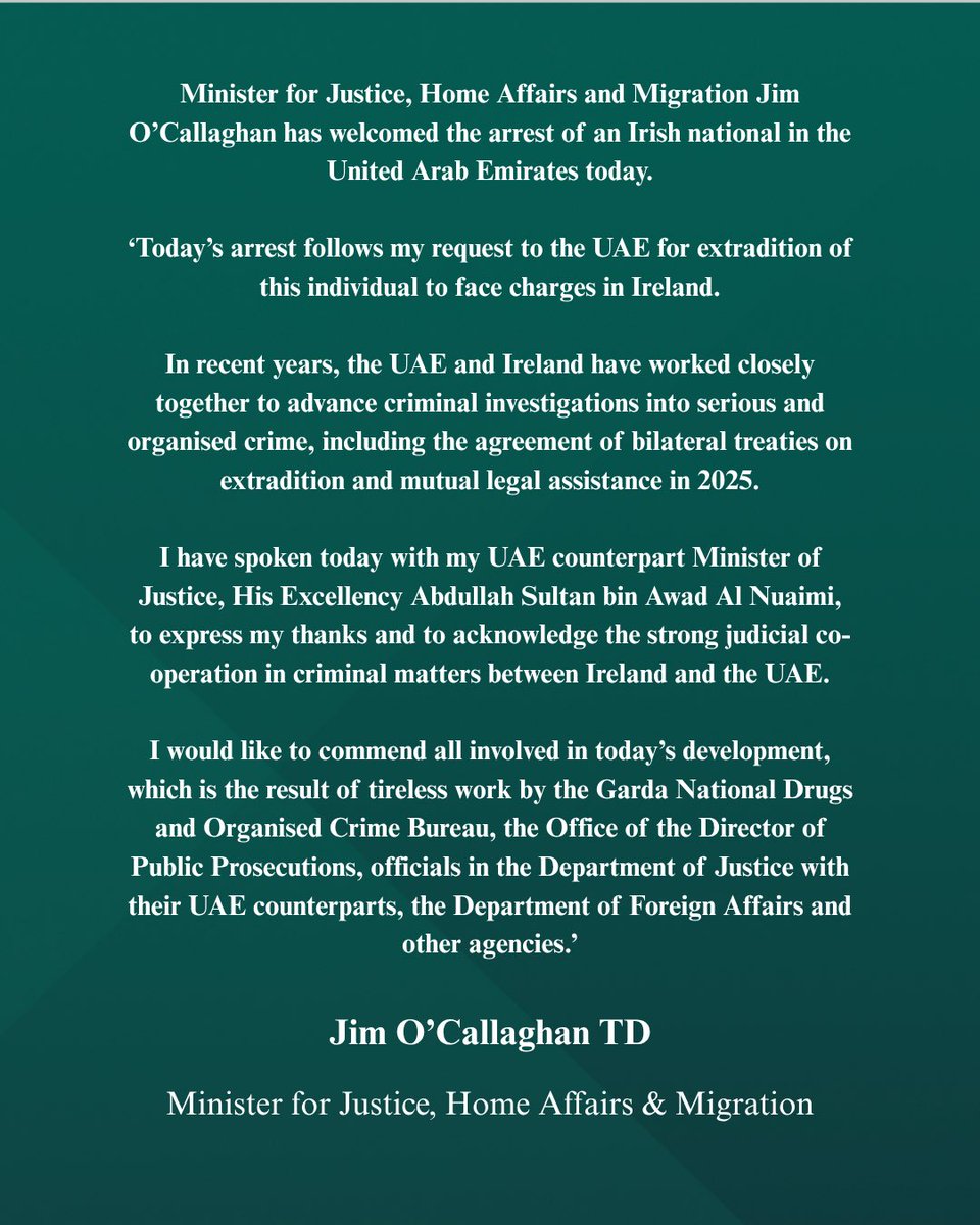 Jim O'Callaghan TD tweet media