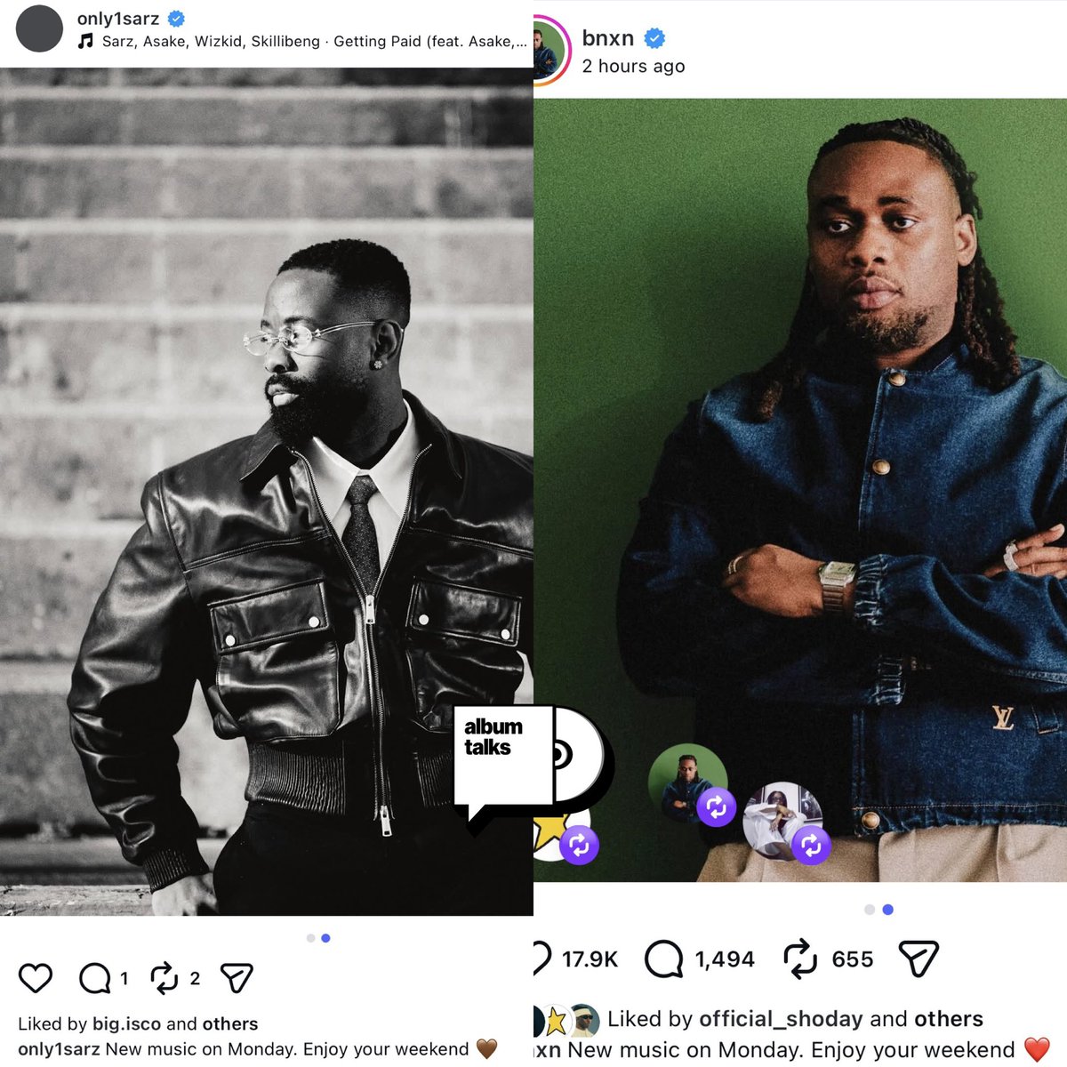 🚨SARZ &amp; BNXN have teased new music dropping on Monday with the exact same caption. 

SARZ X BNXN COLLAB INCOMING 🔜😮‍💨