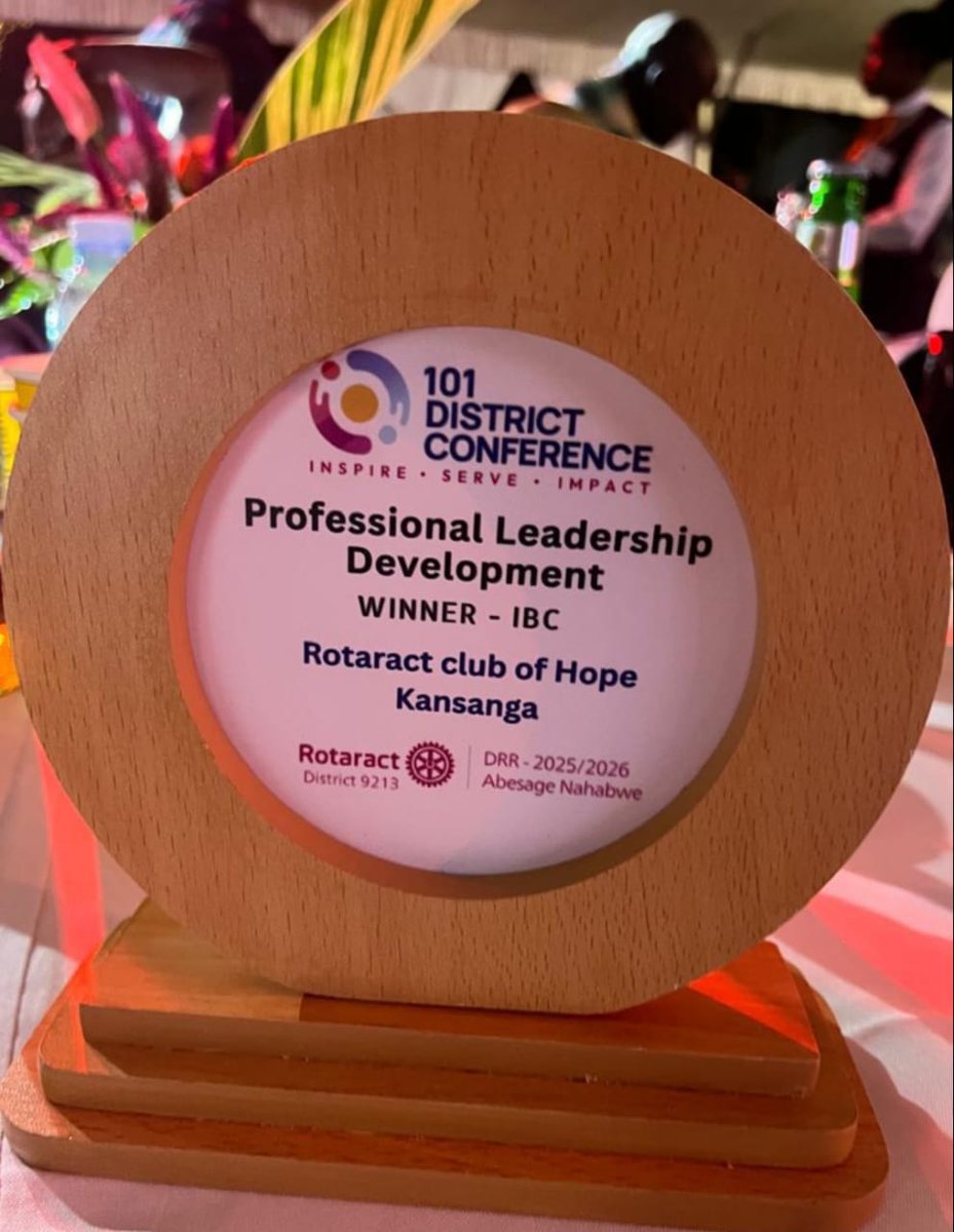 RCTLuzira's tweet photo. A moment of Distinction, Legacy in Motion Warmest Congratulations to our sister club @HopeRct on your remarkable triumph in PLD.  
This honour reflects your Excellence, visionary leadership &amp; purposeful service ! You inspire us all!
#TheWardenFamily
#Discon101
#unite4GoodD9213 https://t.co/R0zNS0DIf4