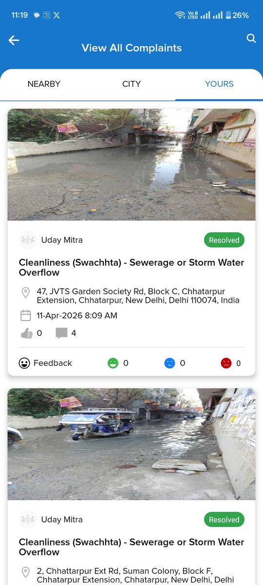 mitrauday06's tweet photo. @DelhiComplaint @CPCB_OFFICIAL @MCD_Delhi @DelhiJalBoard @CMODelhi @p_sahibsingh @LtGovDelhi Despite repeated complaints, there’s zero action from MCD officials. Multiple grievances raised via MCD 311 app are being closed without resolution. This negligence is unacceptable. Kindly ensure accountability and take immediate action on ground realities. https://t.co/wHOYA8Nvbx