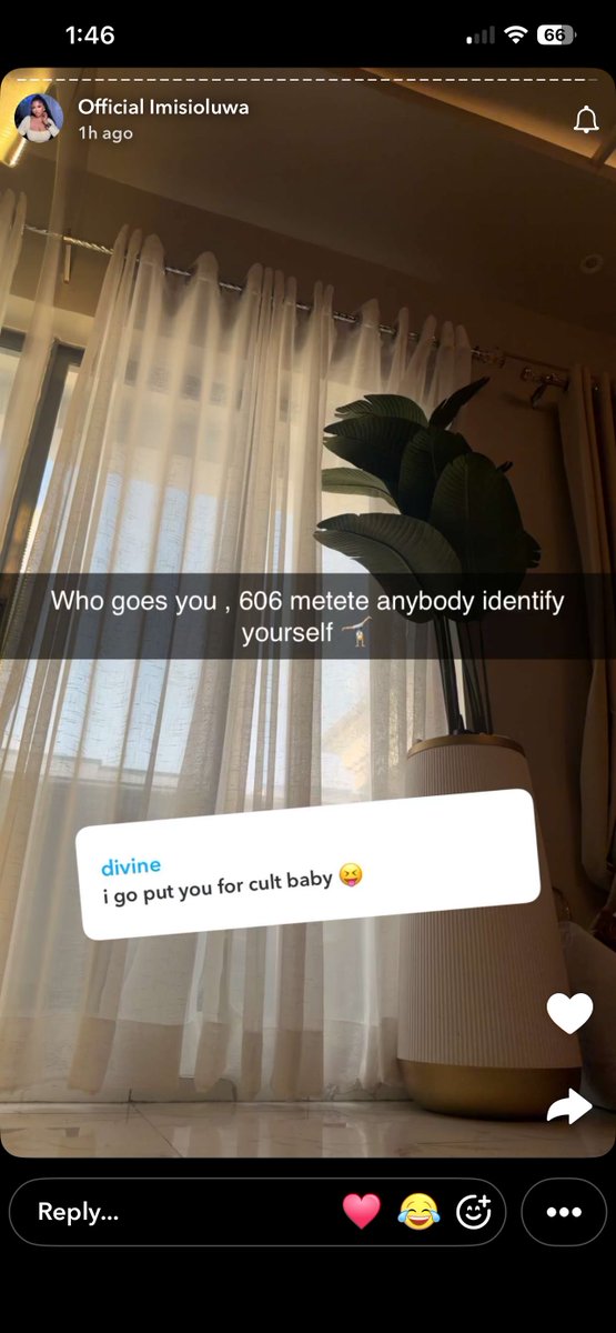 So Imistars na cultists, una capon. Imisi don identify herself oh, 606 metete 🤣.  
So make everybody identify themselves.  

Me: Am Godfather metete, who goes you?