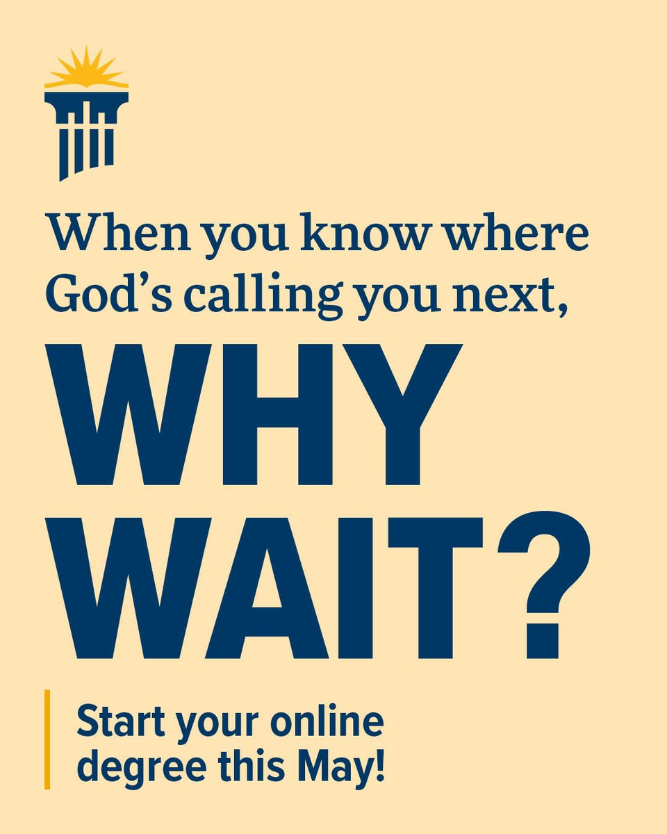 TheGradSchoolCU's tweet photo. ⌛ Ready to further your career? Why wait?

Cedarville University offers online graduate degrees with flexible start dates year-round! Start programs like our MBA, MAT, MSN, and more this May!

🔗 Apply now: https://t.co/tYI0VX0Dpx https://t.co/9F34u51XzI