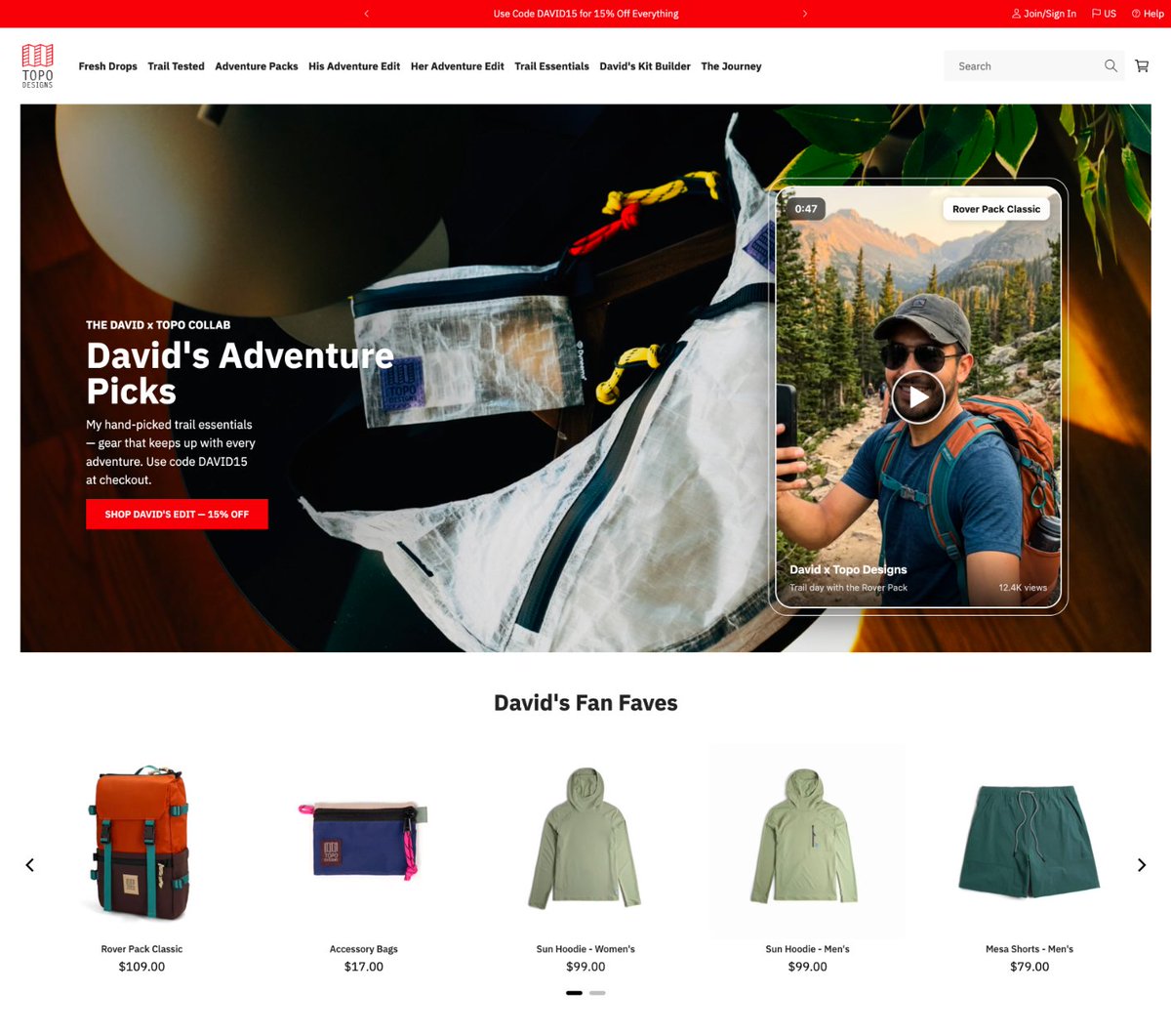 Topo Designs has a bigger opportunity than growing direct affiliate revenue.

They could own a real conversation around the art of packing.

Outdoor creators are especially good at showing the logic behind a packout. Not only what made the cut, but why.

Why this pouch.

Why this