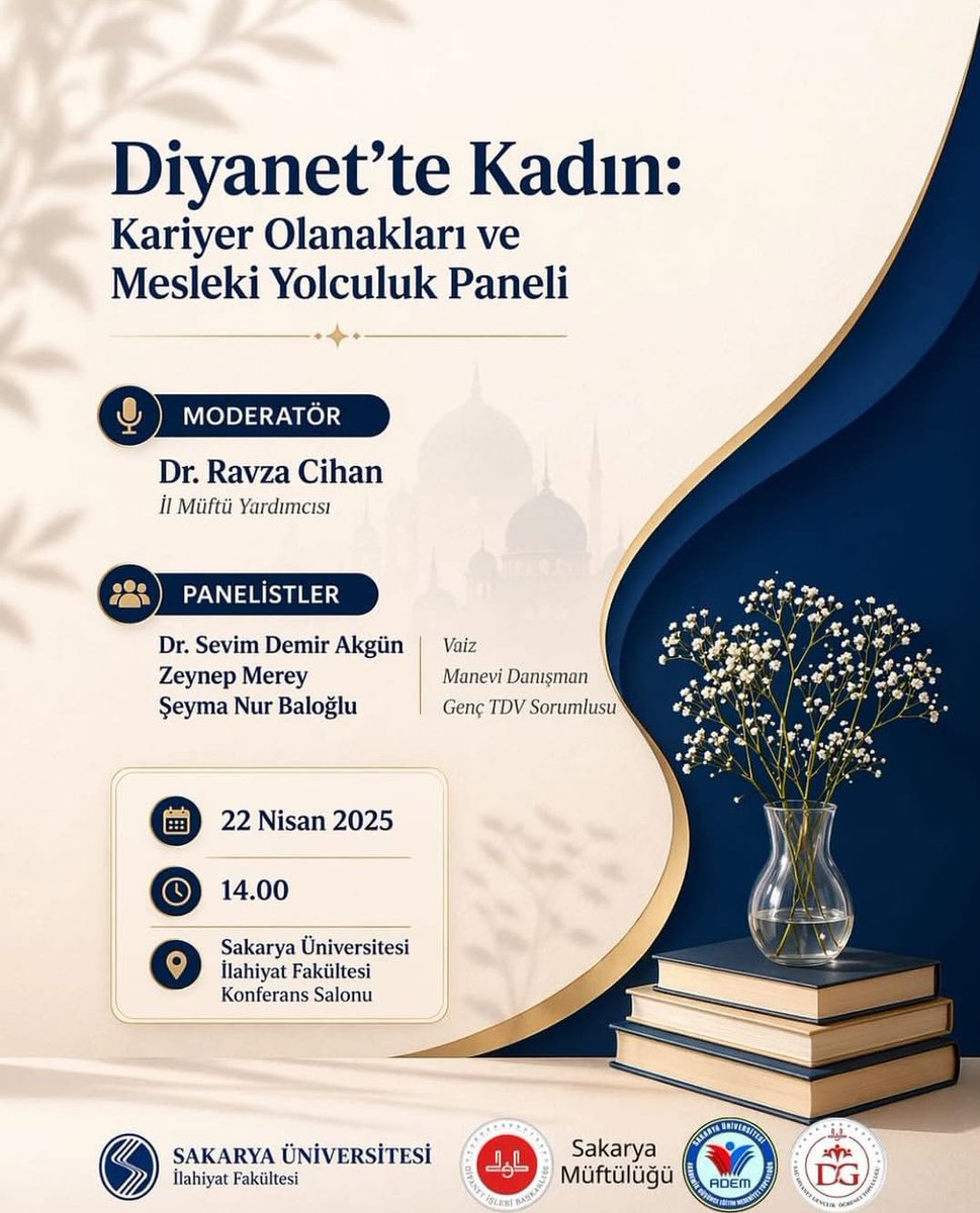 Sau_ADEM54's tweet photo. Diyanet'te Kadın: Kariyer Olanakları ve Mesleki Yolculuk Paneli
📅22 Nisan 2025
⏳14.00
📍Sakarya Üniversitesi İlahiyat Fakültesi Konferans Salonu https://t.co/7obfZMQbw3