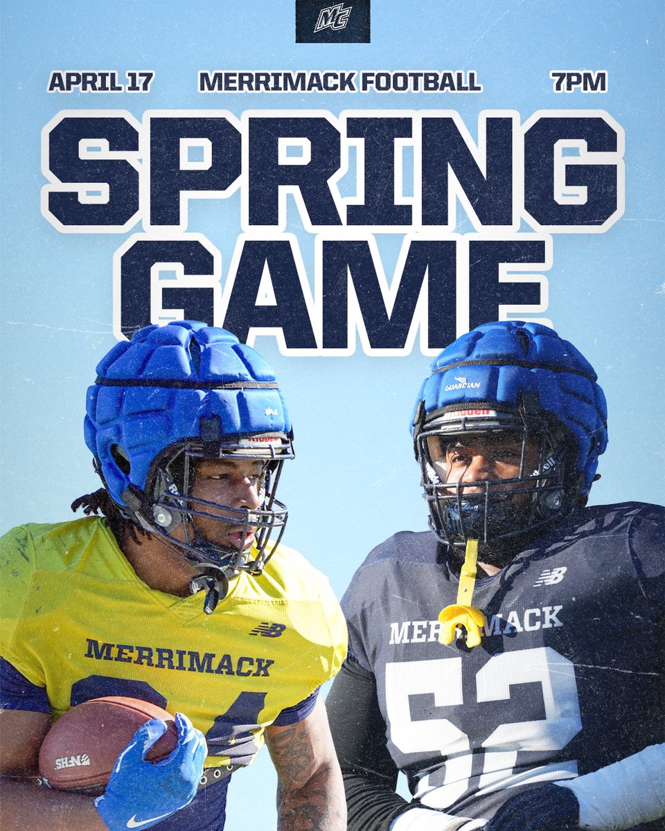 Merrimack_FB's tweet image. The Warriors are just hours away from their spring game at Duane Stadium, which starts at 7 p.m.

Come on out and support ‼️

#GoMack // #FAST // #STRAIN