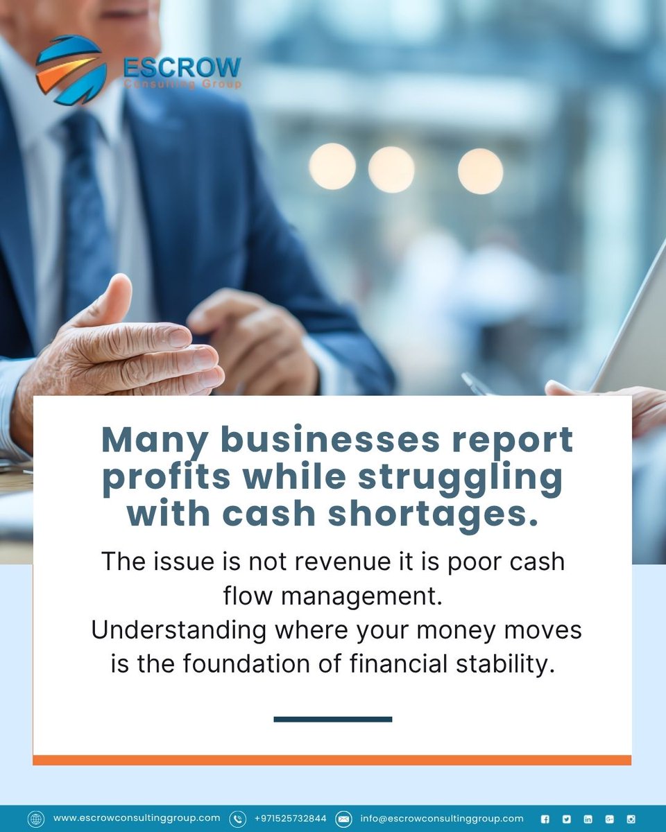 EscrowGroup's tweet photo. Profit doesn’t mean strong cash flow.

Learn how to take control of your finances today.
https://t.co/3jBOF0WRmi

#businessgrowth #cashflowmanagement #financialstability #entrepreneurmindset #businesstips https://t.co/zPuvyTwc5u