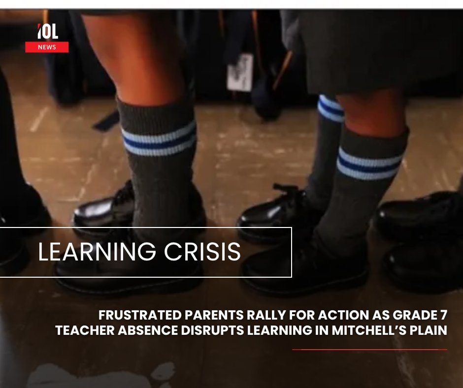 IOL's tweet photo. "Our children are falling behind and losing motivation," said concerned parent Cecilia Masocha, as frustration mounts over the prolonged absence of a Grade 7 teacher at Ridgeville Primary School, in Mitchell's Plain.
#RidgevillePrimary #MitchellsPlain #Grade7 #EducationCrisis
Read more here: https://t.co/V7Um5lk1PF