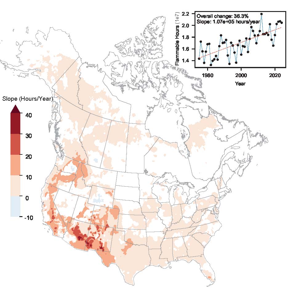 ScienceAdvances's tweet photo. Climate change is influencing North American wildfires to burn actively for longer each day, new research finds. https://t.co/gwGHa8wzRy https://t.co/E8KcCFo8PH
