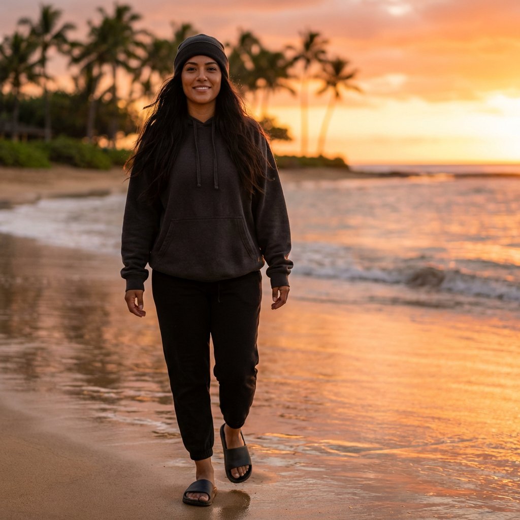 RaeeeScarlett's tweet image. Golden hour strolls are the best therapy 🌅 Walking into the sunset, feeling the ocean breeze. Who's joining me for a sunset sweat session tomorrow? 🌊 #BeachVibes #GoldenHour #FitLife