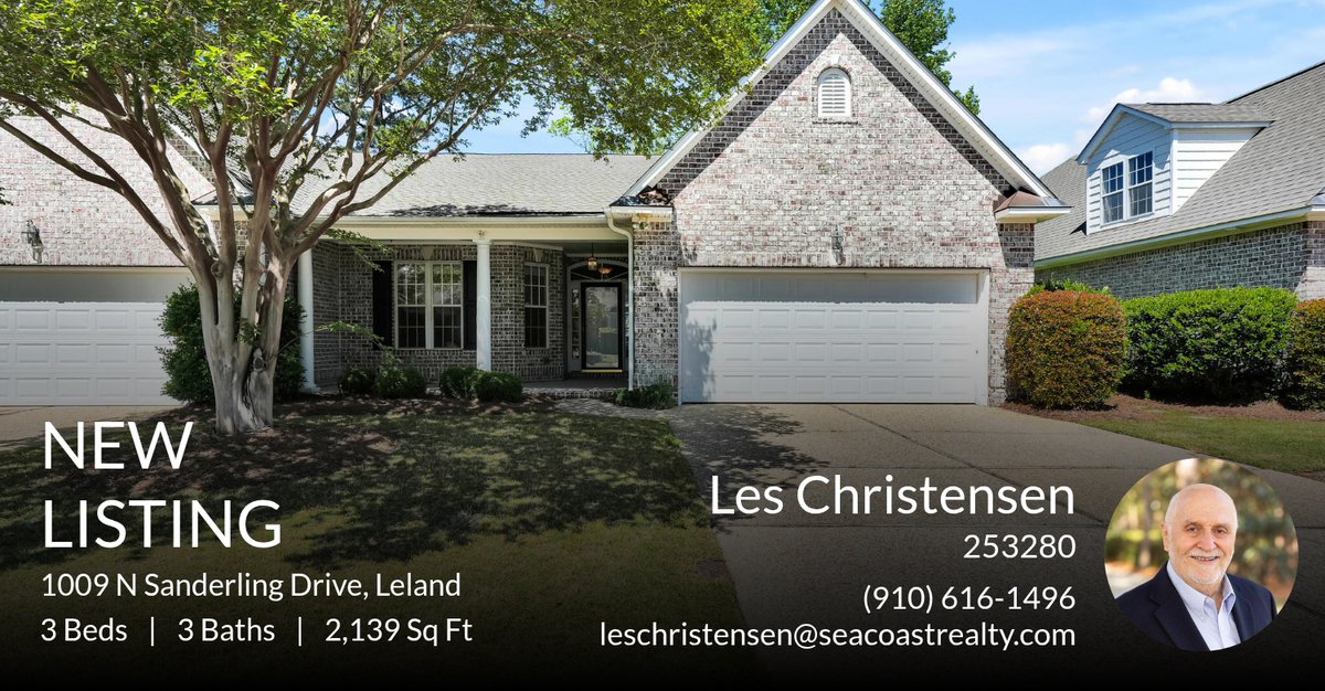 Realtor_Les's tweet photo. Your home search ends here 🔍! Check out this new 3 bedroom, 3 bathroom listing and give me a call at (910) 616-1496 or send it to anyone you know who might be interested!

Les Christensen
Coldwell Banker Sea Coast Ad... https://t.co/0p7oVFk1ao https://t.co/9e6ogWywZ6