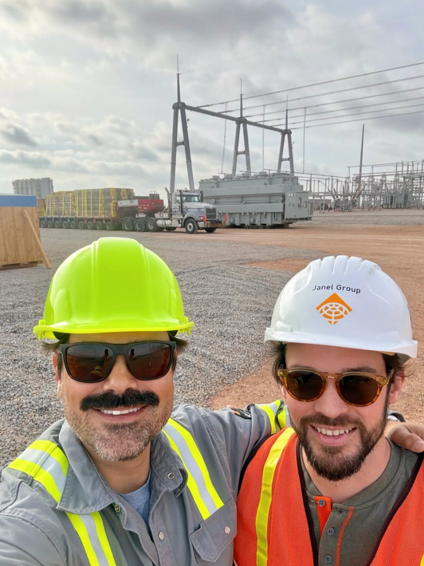 JanelGroup's tweet photo. Janel Group is on site and energized! 
 
Great to be out in the field with the Janel Group Project Cargo team supporting another major power & energy infrastructure project.
 
Our specialized team delivers the heavy, oversized, and critical equipment that keeps these vital builds moving — from massive transformers and switchgear to full substation components. Safe, on-time, and handled with precision every step of the way.
 
Huge shoutout to Milam Wentworth, VP of Global Accounts, and Abel Edgington, Director of Projects, for their outstanding leadership in the Power & Energy vertical!
 
Proud of what this team continues to achieve for our clients and the nation’s energy future.
 
#ProjectCargo #PowerAndEnergy #HeavyLift #ProjectLogistics #EnergyInfrastructure #JanelGroup