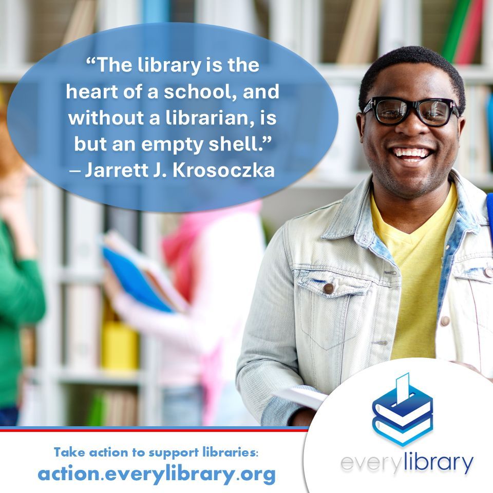 EveryLibrary's tweet photo. Follow us to stand up for libraries, defend the freedom to read, and fight for the libraries our communities deserve.
Join thousands of library supporters taking action across America.
#FreedomToRead #SupportLibraries #FundLibraries #RightToRead #LibraryAdvocacy #library #libraries #read #reading