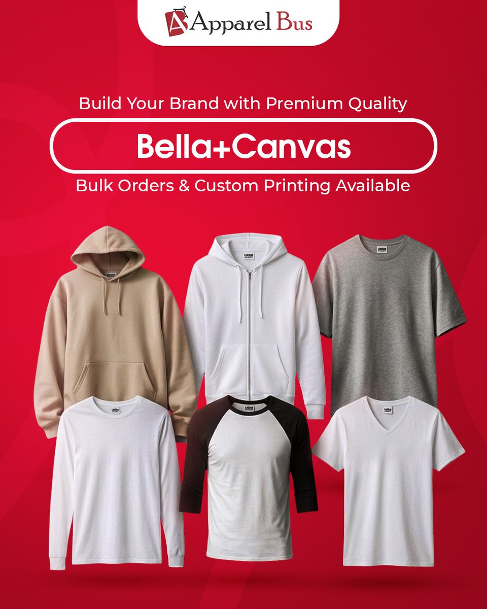 BusApparel's tweet image. Elevate your brand with the premium touch of Bella+Canvas.

✅ Bulk Discounts
✅ Custom Printing Available
✅ Fast Shipping

Order Now: apparelbus.com/bella-canvas

#ApparelBus #BellaCanvas #CustomApparel #WholesaleClothing #ScreenPrinting #BrandBuilding #PremiumBlanks