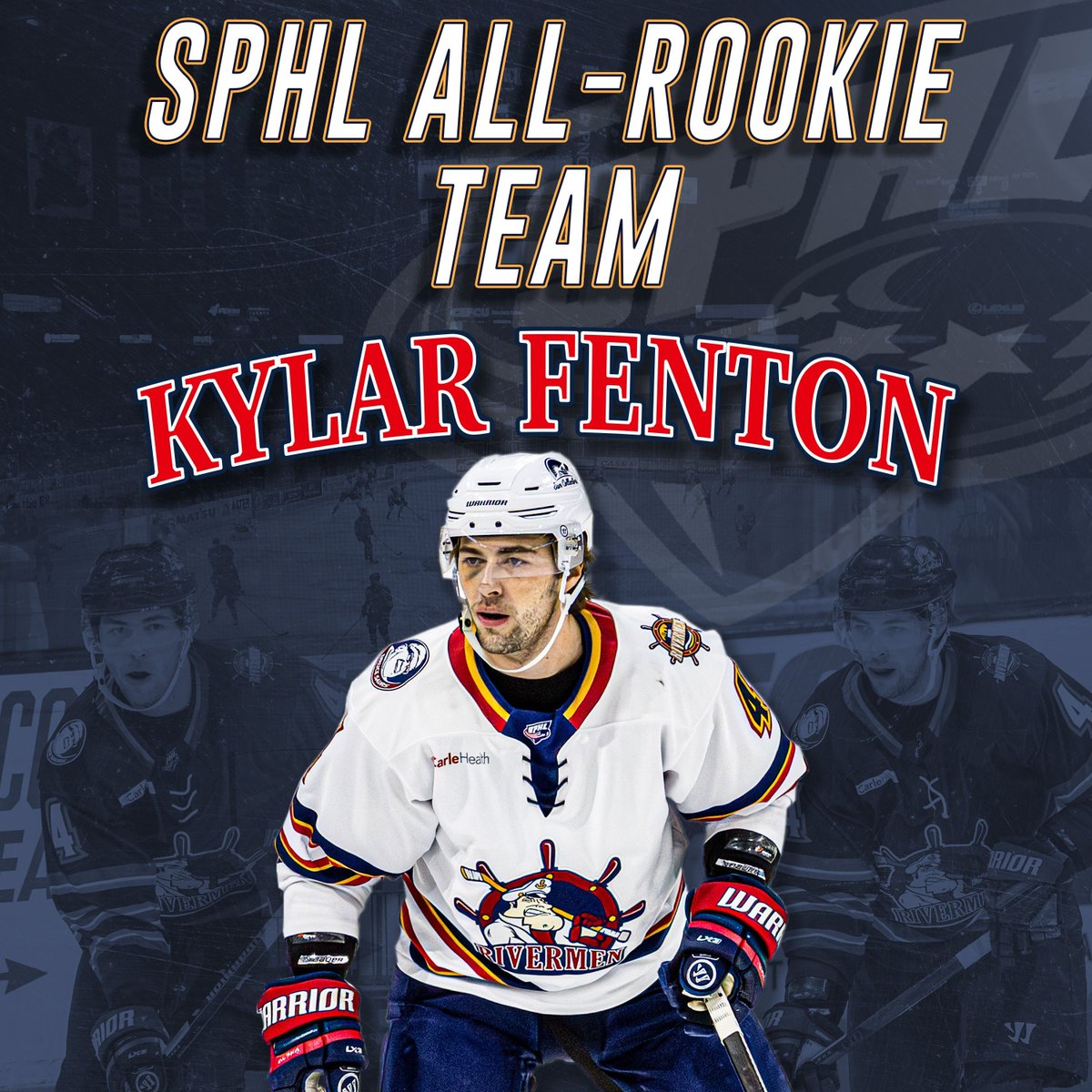 Peoria_Rivermen's tweet photo. 🚨 BREAKING NEWS 🚨 
Kylar Fenton has been named to this year's SPHL All-Rookie Team!
READ MORE: https://t.co/Vh9ITn7X0e https://t.co/Bo1Wp5Bl3X