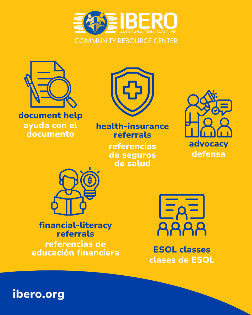 IberoRoc's tweet photo. Looking for support or a fresh start? The Ibero Community Resource Center (CRC) is here to help you move forward!

Tag someone who could benefit from these resources 💙💛
Learn more: https://t.co/3Q48w2Yljg

#IberoCRC #RochesterNY https://t.co/B2Eo2n59N5