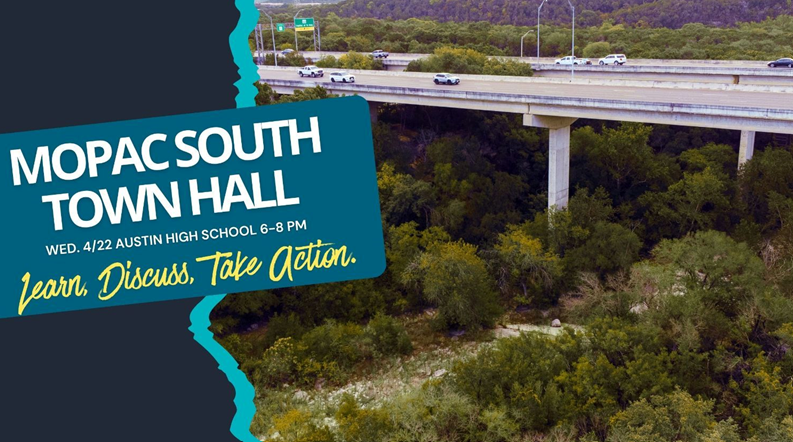 rethink35's tweet photo. Big things are happening next week around the Mopac South project!

(1) Wednesday 6pm: Town Hall https://t.co/LSk9zgkIdz

(2) Thursday 10am: City Council Resolution asking CTRMA to change the project to align with City of Austin goals.
https://t.co/97EGd0BgIe https://t.co/6VTu6YwLJJ