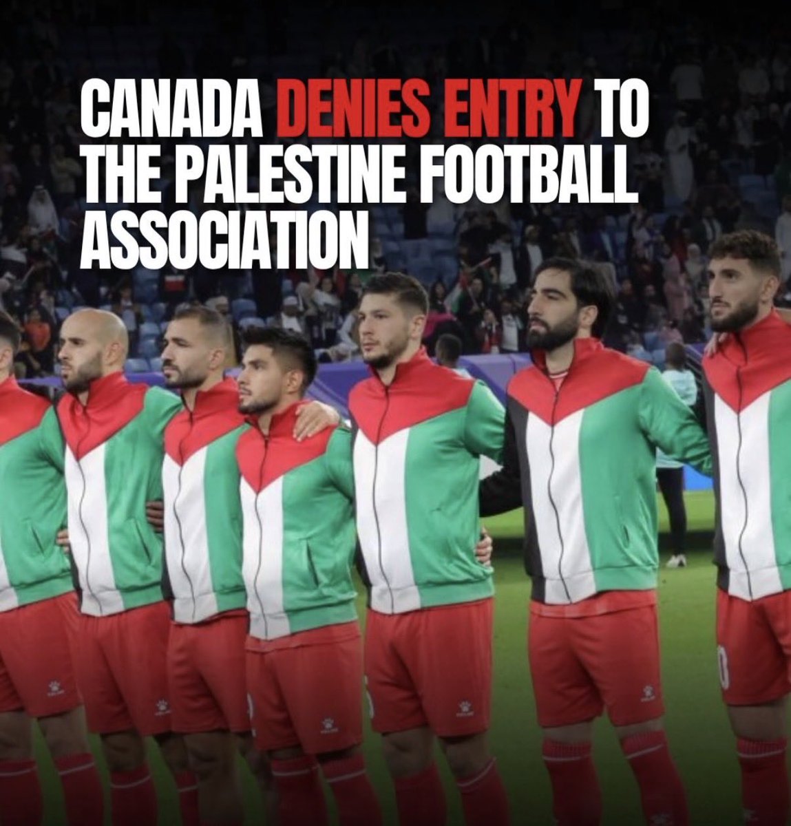 SMohyeddin's tweet image. Weeks after denying Palestinian Member of @Europarl_EN @RimaHas 
into Canada, Canadian government denies entry to the Palestine Football Association — despite being full members of @FIFAcom 

What does it mean to recognize a state, when you actively deny its people?