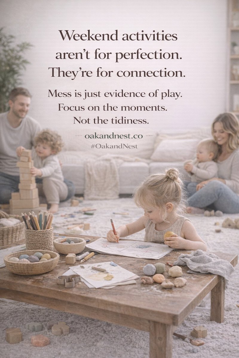 OakandNest's tweet image. Weekend activities aren't for perfection.
They're for connection.
Mess is just evidence of play.
Focus on the moments.
Not the tidiness.

👉oakandnest.co 

#OakandNest #minimal