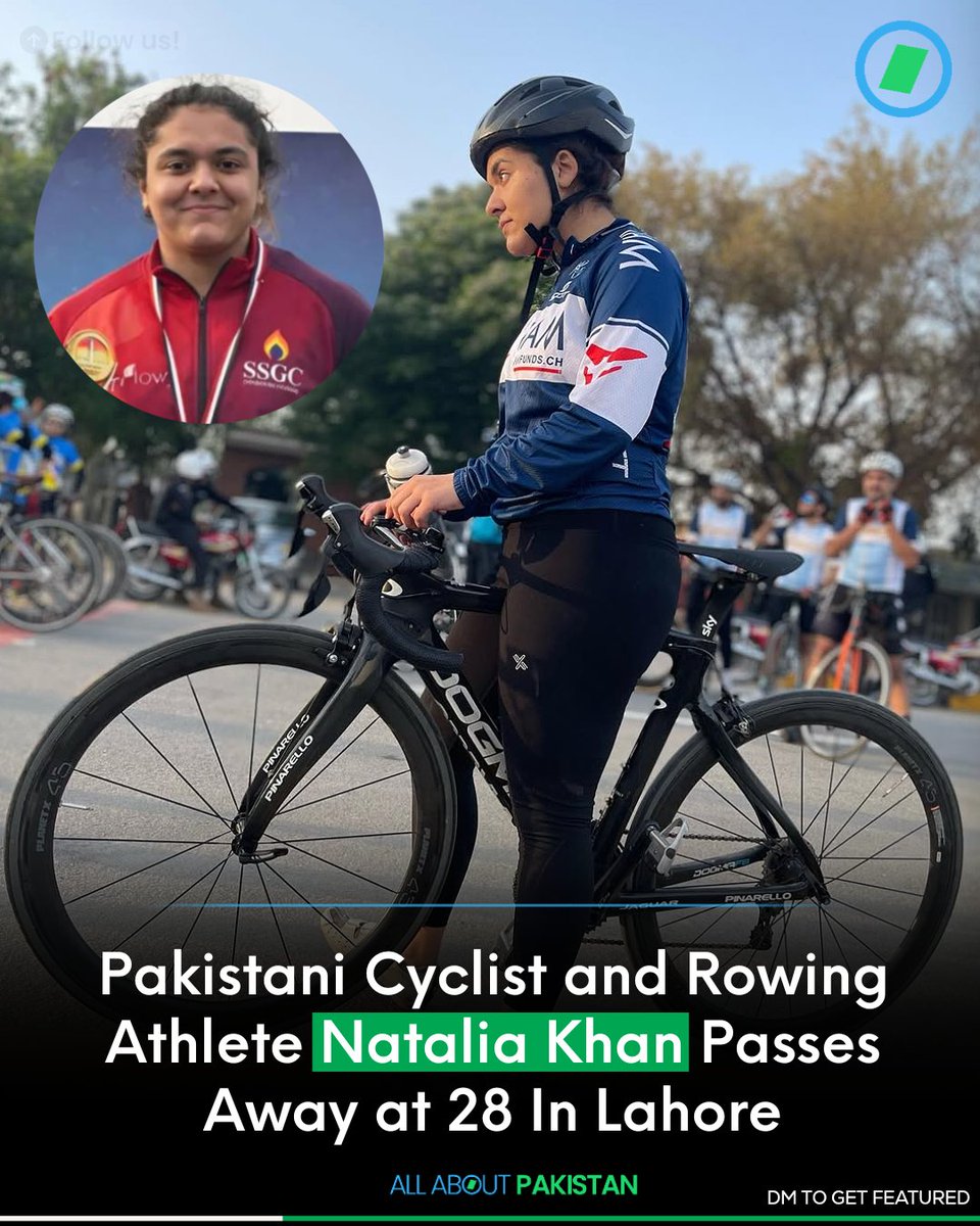 Aboutpakistan90's tweet image. Pakistan’s national cyclist and rowing athlete, Natalia Khan, has tragically passed away at the age of 28. 

#Pakistan #cyclist #NataliaKhan