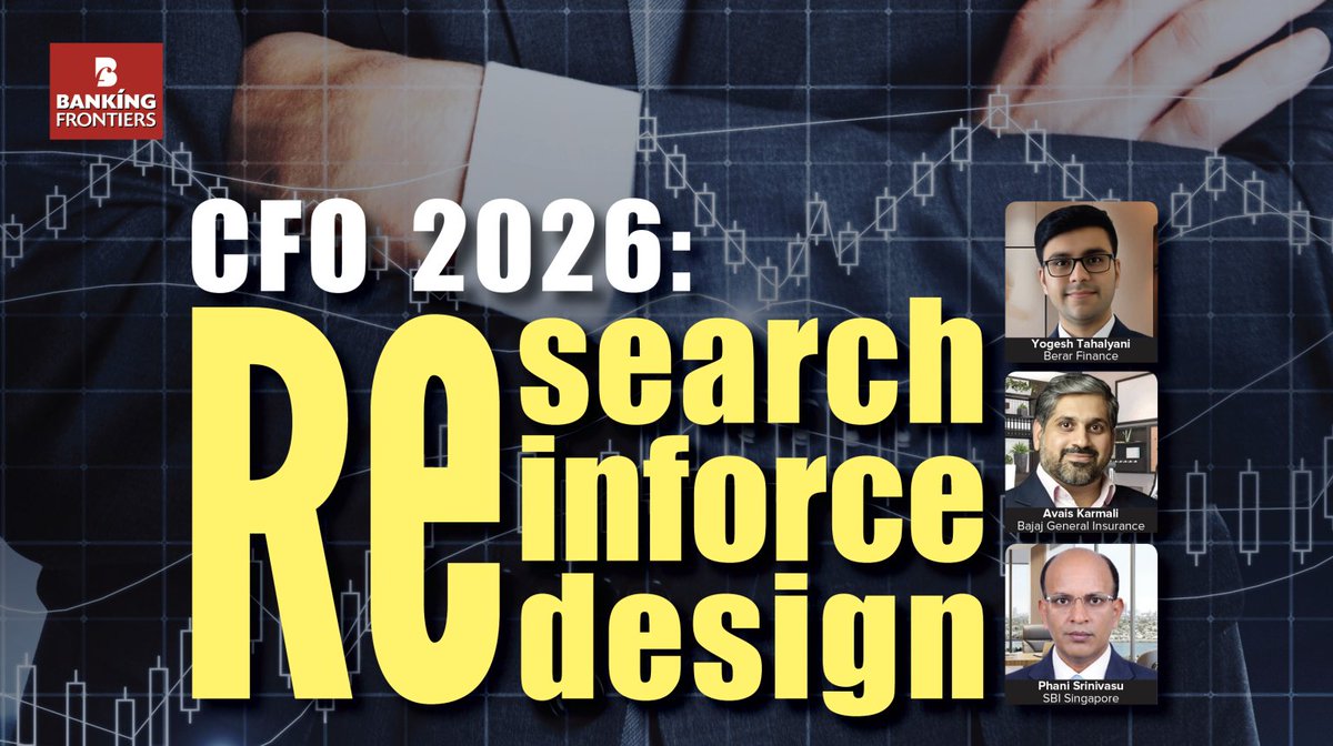 BrainBhai's tweet image. How should a #CFO deal with rising #information, #technology, #volatility, #regulation, #risks, &amp;amp; #responsibility!
See #recommendations by
(i) Yogesh Tahalyani, Berar Finance
(ii) Avais Karmali, Bajaj General Insurance
(iii) Phani Srinivasu, SBI Singapore.
bankingfrontiers.com/cfo-2026-resea…