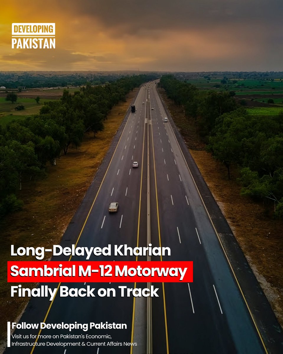 developingpak's tweet image. #Pakistan’s #infrastructure landscape is set for a major upgrade. Facilitated by the Special Investment Facilitation Council (#SIFC), the long-awaited M-12 #Motorway project is now a top priority.

This strategic 6-lane motorway will bridge the gap between #Sambrial and #Kharian,