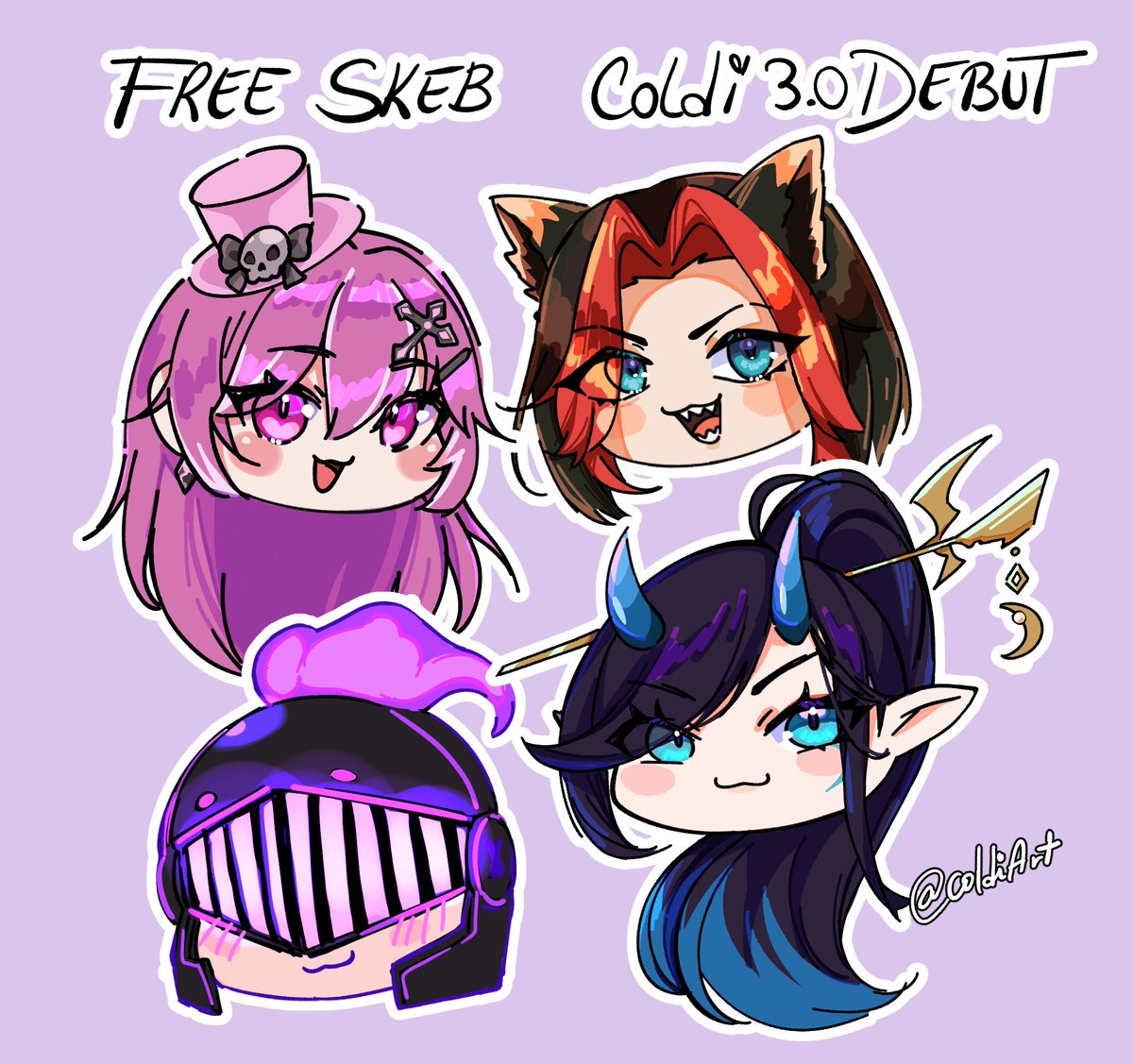 Thank you all SO much for coming to my 3.0 Model Debut 💜💙 I had a blast! Thank you for all the support, I'm forever grateful 💖✨

I drew my lovely followers and will draw the 2nd batch next stream 🫶

#vtuber #skeb