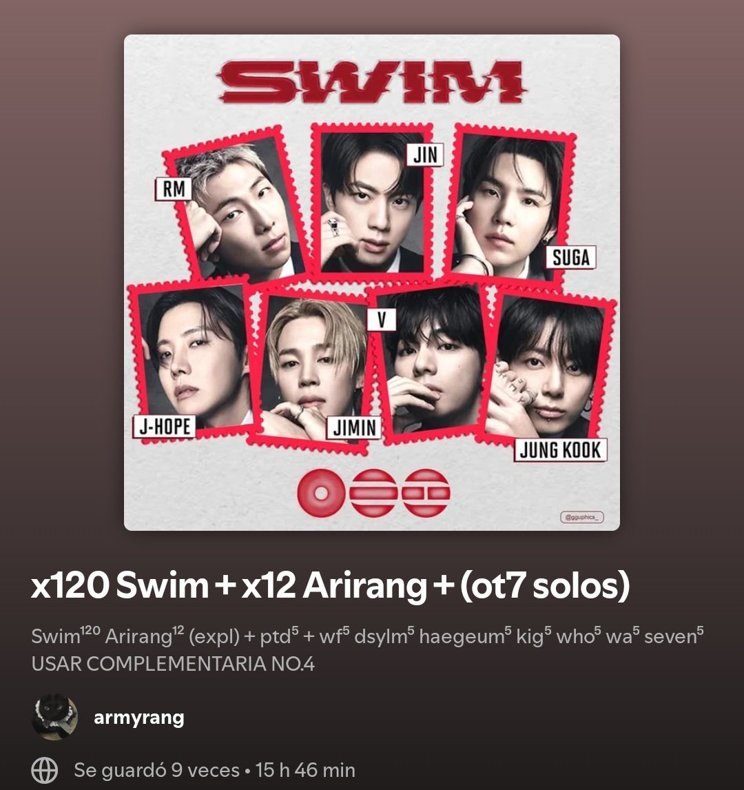 lightjjk's tweet photo. Les dejo esta nueva playlist nocturna y su complementaria para el rastreo de hoy 🎀

Al usar ambas pl están haciendo:
x120 Swim
x20 Arirang (16 explicit y 4 clean)
x5 Wild Flower, DSYLM, Haegeum, KIG, Who, WA, Seven y PTD

1:https://t.co/tSr4a5Gski
2:https://t.co/wb8QqMK8Fp https://t.co/lkiyEhsY2J