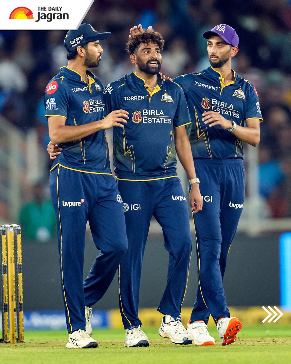 TheDailyJagran's tweet image. #InPics | Shubman Gill once again led from the front as Gujarat Titans chased down 181 in the final over to defeat Kolkata Knight Riders by five wickets. While Cameron Green played a stunning knock of 79 for Kolkata, it was not enough to stop Gujarat from registering their third