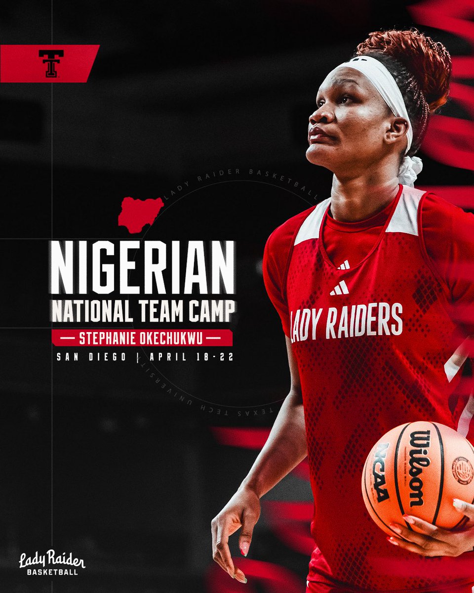 LadyRaiderWBB's tweet photo. Stephanie has been selected to participate in the Nigerian National Team Camp in California starting tomorrow! https://t.co/YmM04AlSw9