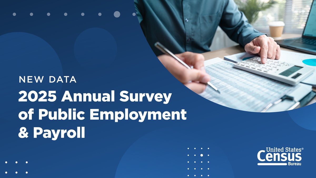 uscensusbureau's tweet image. State and local governments employed more than 20 million people in March 2025, according to new data from our 2025 Annual Survey of Public Employment &amp;amp; Payroll. 

Check out the numbers for your area: census.gov/newsroom/press…

#CensusData #Payroll #PublicEmployment
