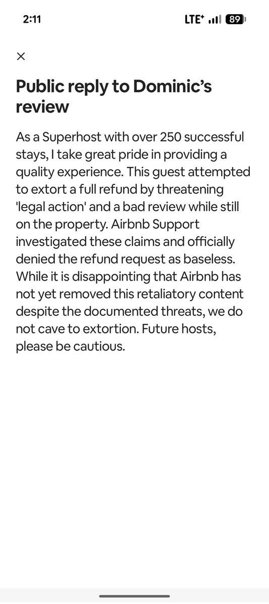 john28308's tweet image. Had to post this response because @Airbnb is still ignoring their own Extortion Policy. Superhost with over 250 stays and never had to deal with a shakedown like this. @bchesky @AirbnbHelp
#Airbnb #Superhost