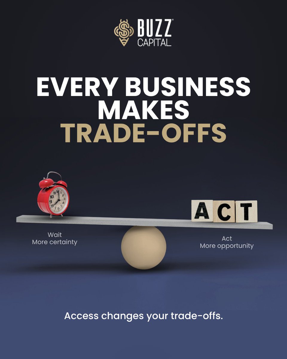 Buzz_Capital_'s tweet image. Every business decision comes with a trade-off.

Wait for more certainty, or act on opportunity.

Access to the right resources can change how those decisions are made.

💻 buzzcapital.ca
📧 info@buzzcapital.ca
📲 647-559-2899

#SmallBusinessCanada
