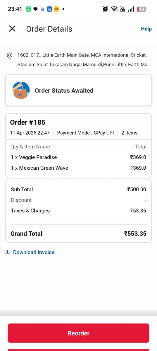 MovieGuide6's tweet photo. @dominos it's 2026 and you guys are still stuck with a really incompetent chatbot. I have tried everything to reach out to the customer care but nothing comes easy in this era. 
Posting here in hope of resolution about my order which is still under processing for past 7 days. https://t.co/PjzvPSSt2X