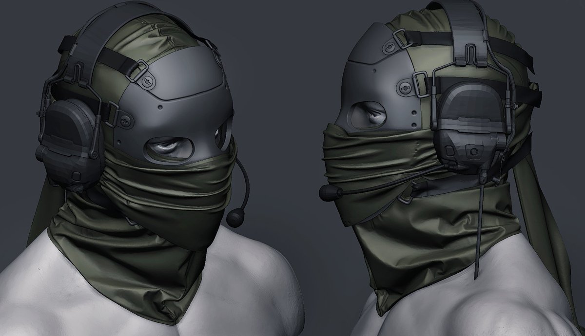 eugeniafirs's tweet photo. Hard look goes first. 
Functionality... negotiable. 
Tactical headgear WIP https://t.co/KcY7AfbCD7