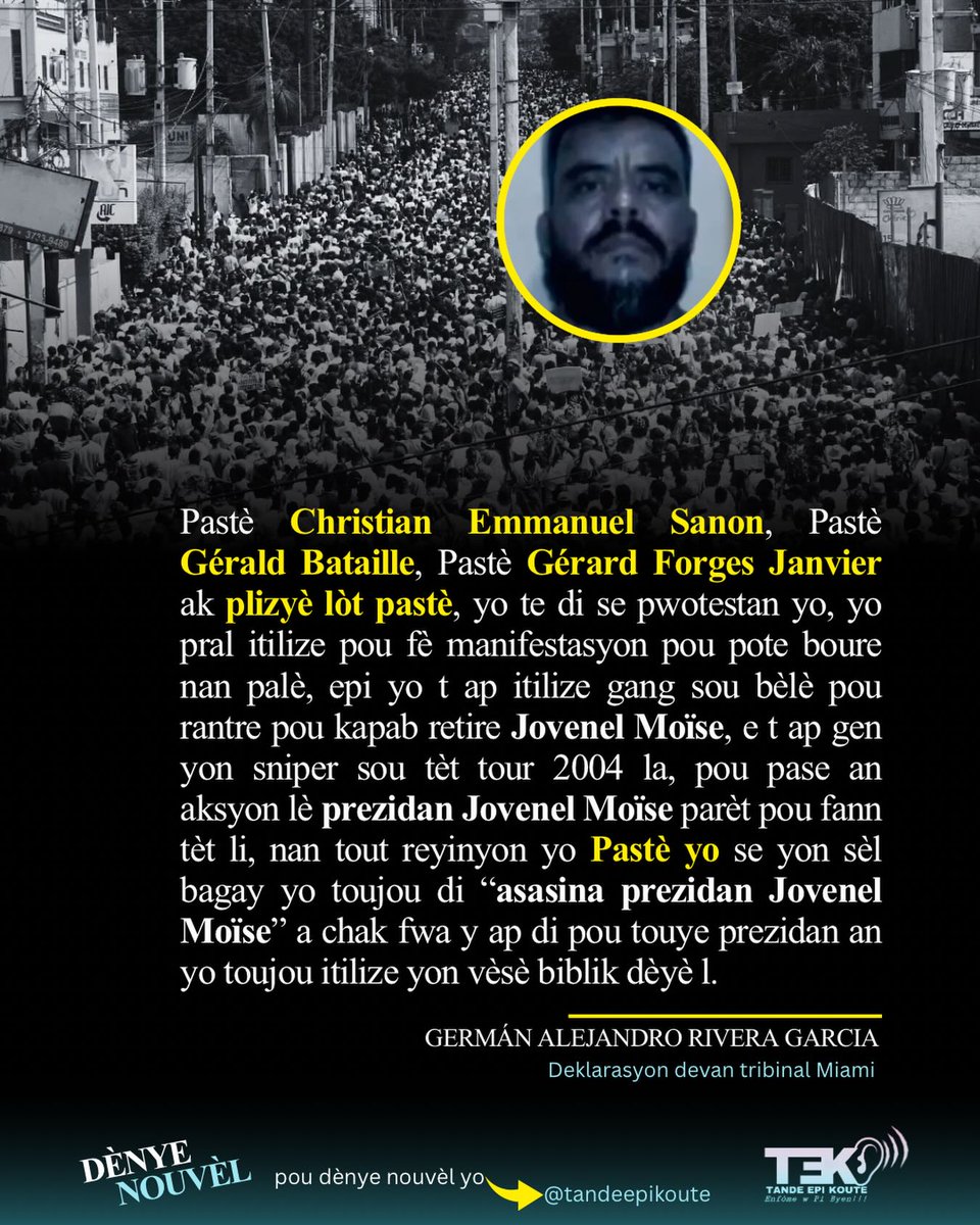 Men nan kisa levanjil la tonbe ! Se pawòl sa yo youn nan chèf mesenè ki te nan konplo pou touye Prezidan Jovenel Moïse  lage devan yon jij nan Florid.