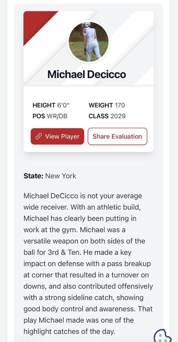 Michael Decicco 2029 WR tweet media