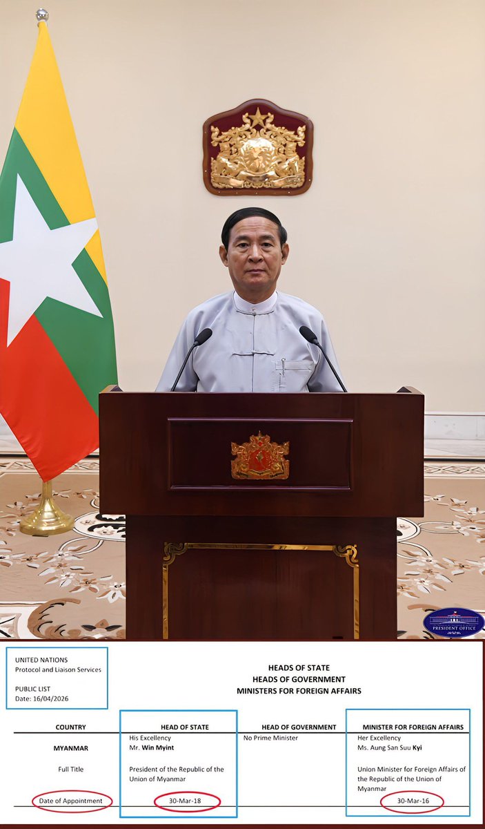 #CNA, Please respect the Will of the People of #Myanmar. 
We have ONLY One #President, U Win Myint.
(👉un.org/dgacm/sites/ww…)
We DON'T recognize the junta leader who made himself president. 
He (Min Aung Hlaing) is a TRAITOR and a CRIMINAL."

<a href="/ChannelNewsAsia/">CNA</a>  <a href="/TODAYonline/">CNA TODAY</a>