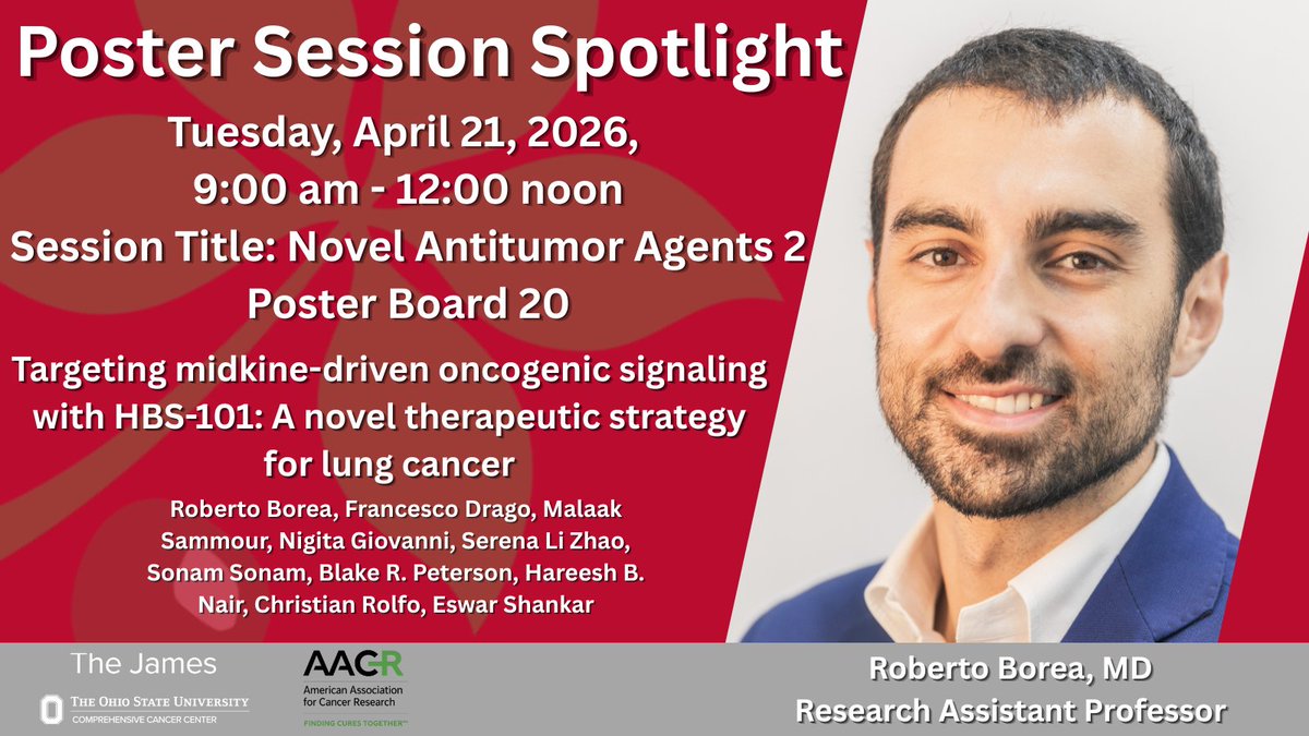 OhioStateMedOnc's tweet photo. #AACR26 @AACR @OSUCCC_James @RobertoBoreaMD https://t.co/eHULGc7bQ2