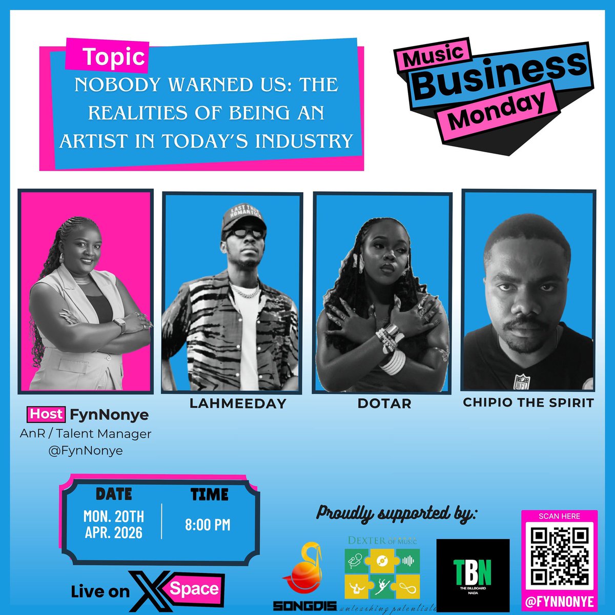 This one is special.

We’re bringing the artists; the real voices and experiences that inspired the Music Business Monday space in the first place.

No filters. No industry gloss. Just honest conversations about what it really takes to navigate today’s music scene.

#MBM